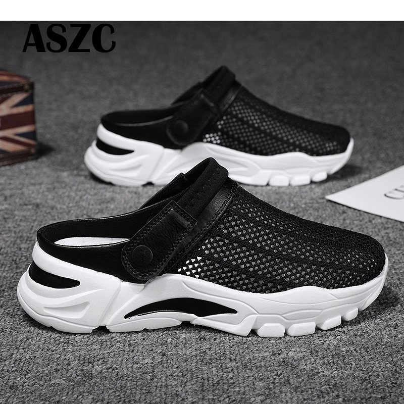 Dép Lười Phối Lỗ Thoáng Khí Thời Trang Đi Biển Mùa Hè Cho Nam