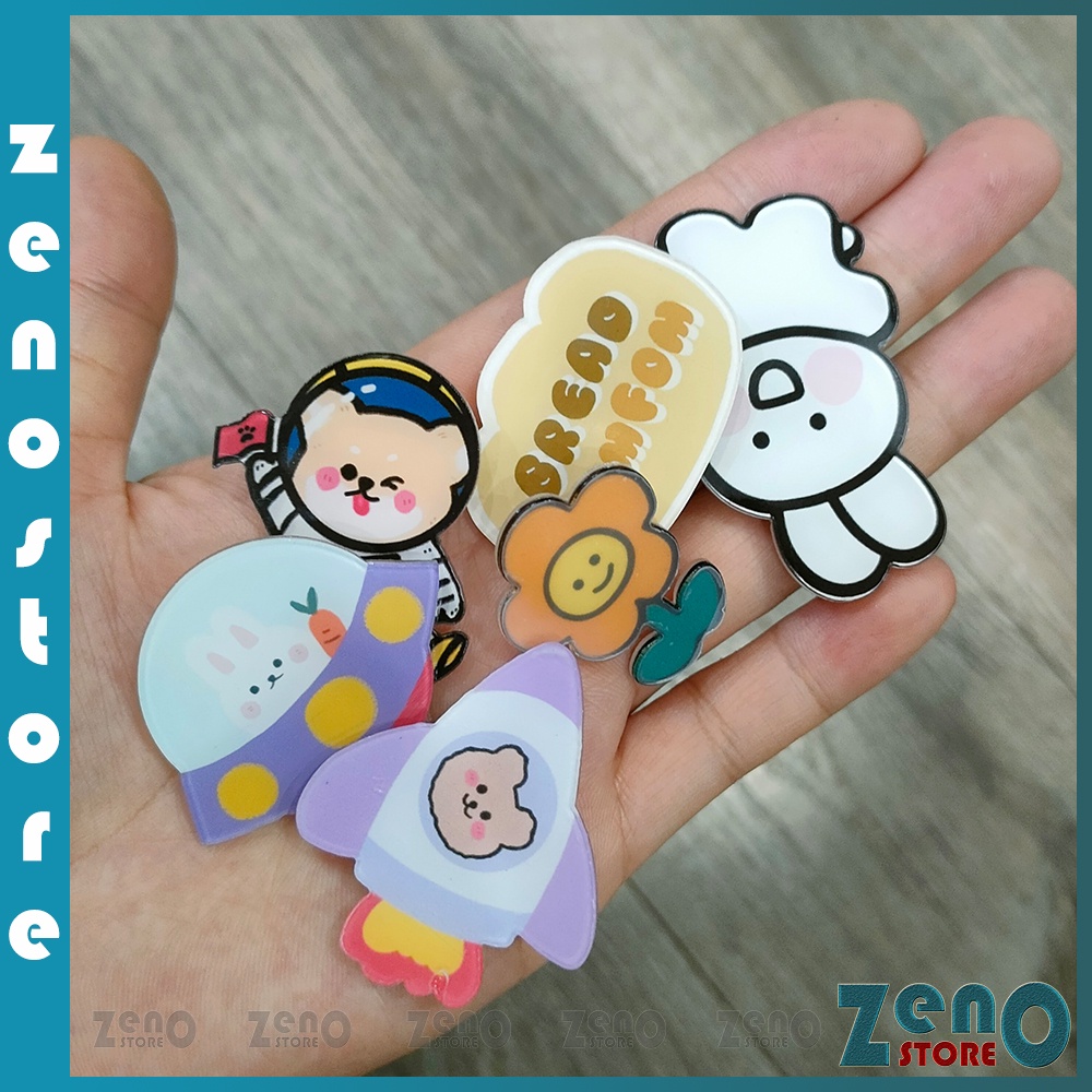 4 cái Sticker, Huy hiệu cài áo, tích cơ ghim balo, túi xách