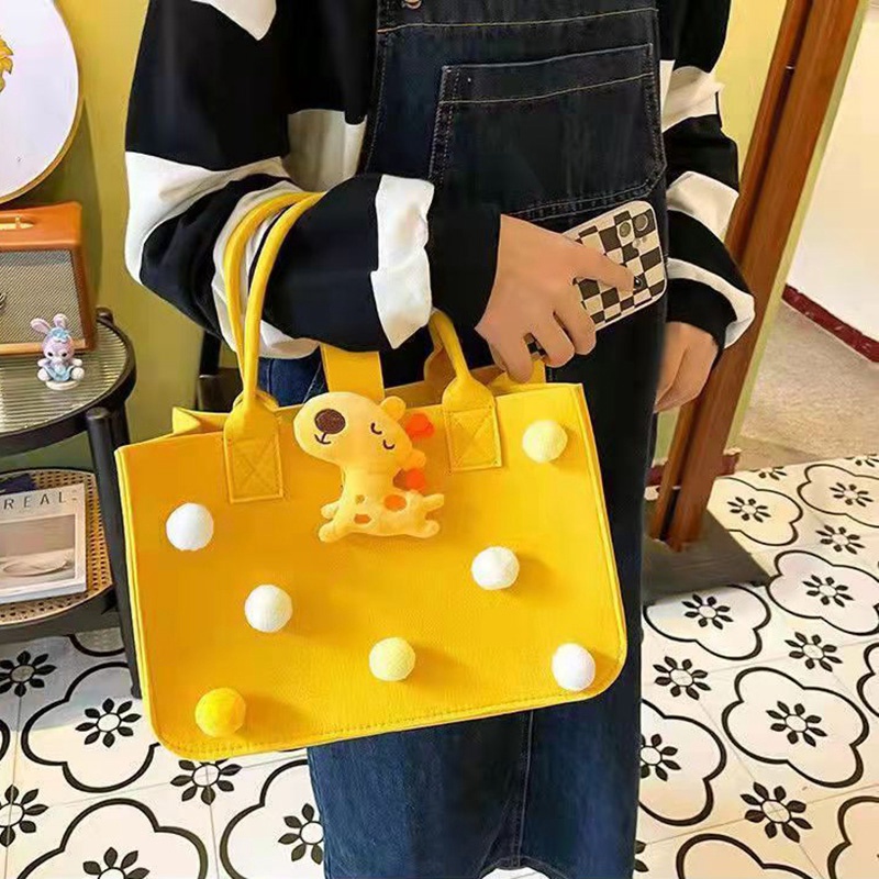 Túi Xách Nữ Vải Nỉ Nhiều Màu Dễ Thương