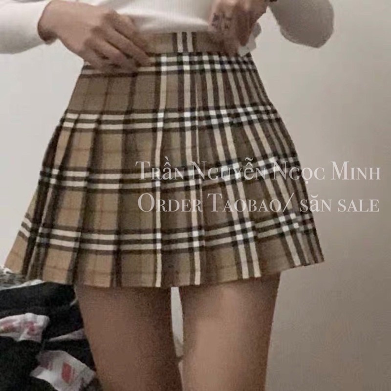 Chân váy kẻ BBR siêu hot sang chảnh dáng xoè kèm ảnh thật khách feedback