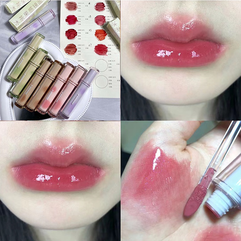 Son Bóng HERORANGE Tráng Gương Lâu Trôi Không Dễ Phai Màu Thiết Kế Vỏ Hình Ly Trà Băng Độc Đáo