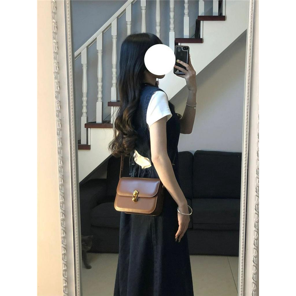 Áo Thun Trơn Cột Dây Vải Denim Ngắn Tay Thời Trang Đơn Giản 63240