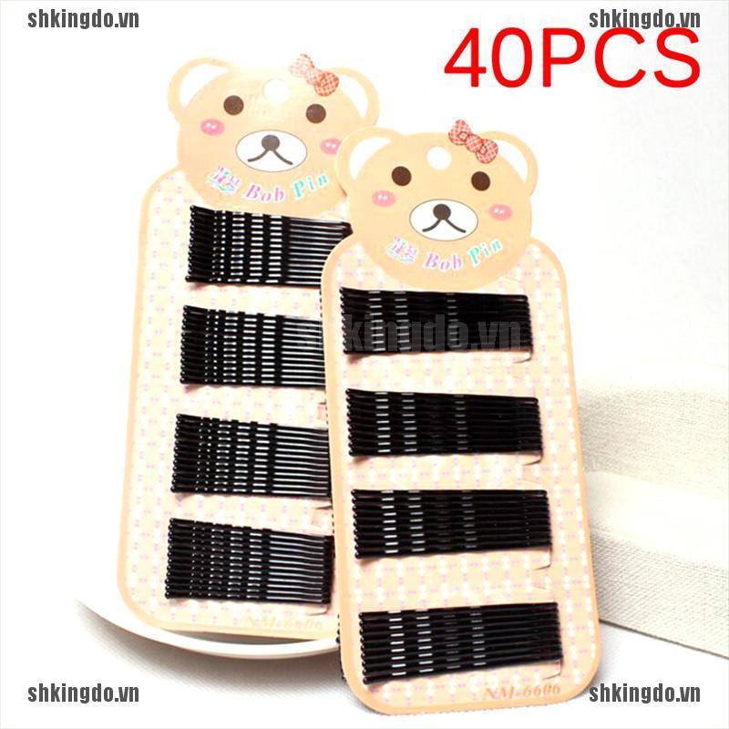 Bộ 40 kẹp tóc màu đen xinh xắn cho nữ
