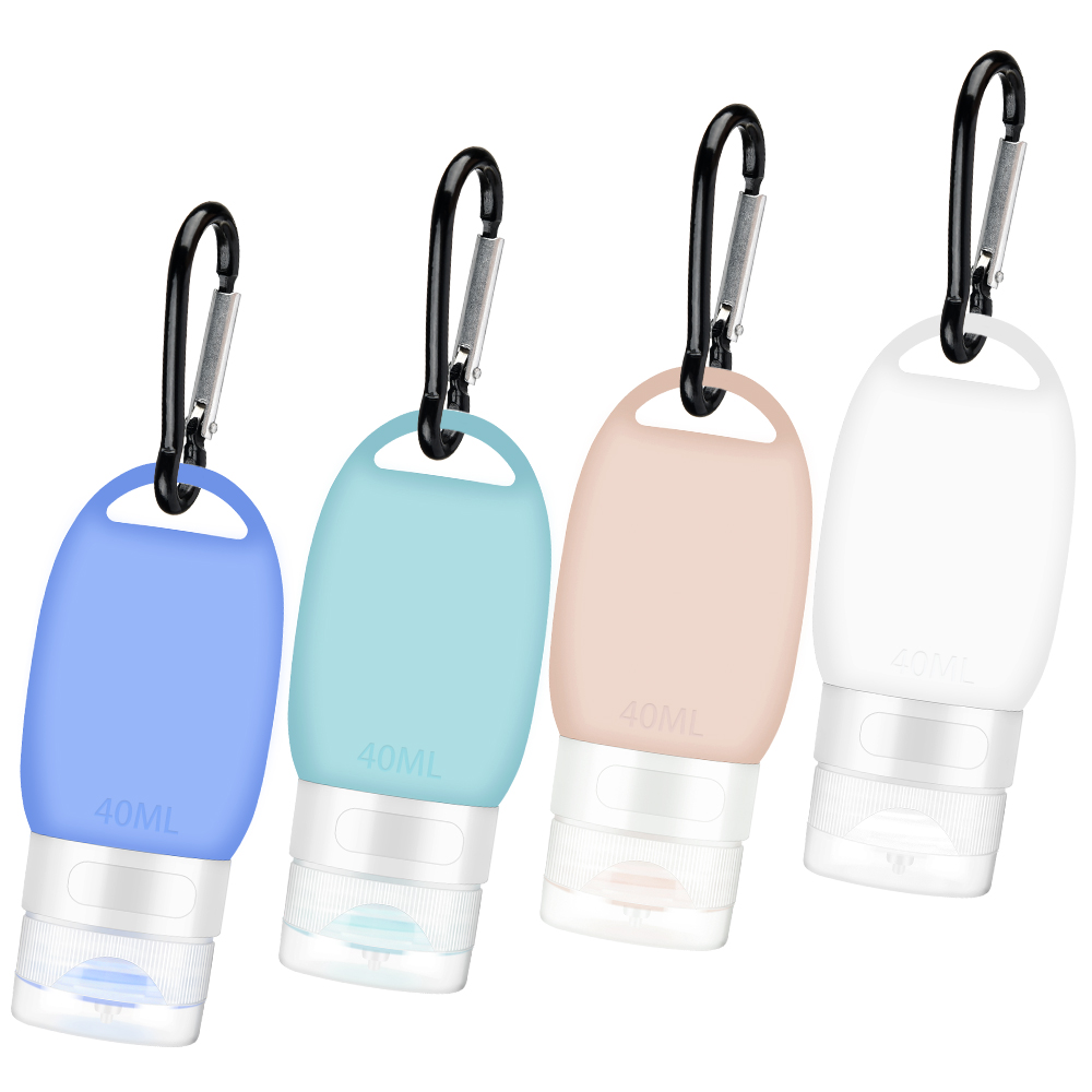 Set Chai Rỗng Đựng Dầu Gội / Xà Phòng Có Móc Treo Bằng Silicon Tiện Lợi Cho Du Lịch