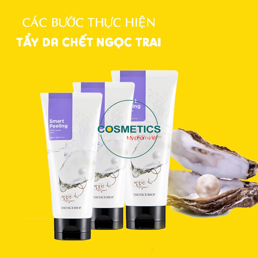 Tẩy tế bào chết ngọc trai dành cho vùng mặt The Face Shop Smart White Jewel Peeling 120ml | BigBuy360 - bigbuy360.vn