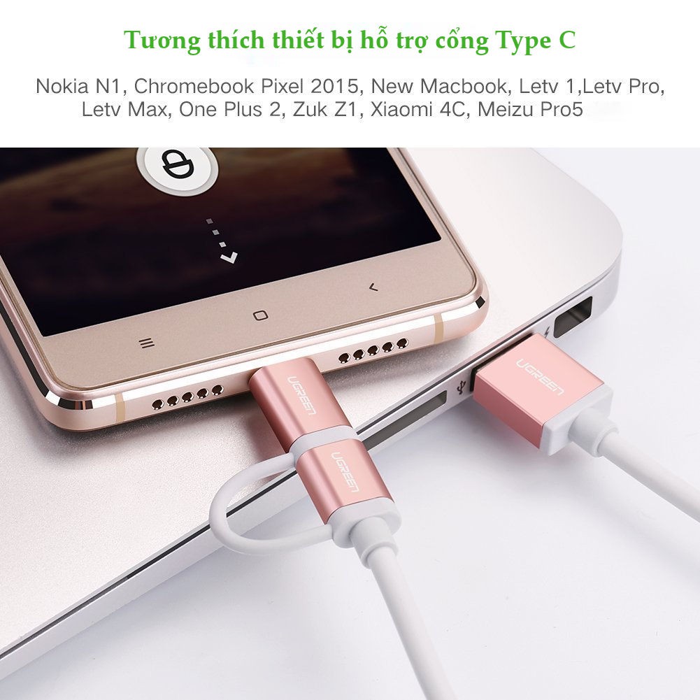 Dây sạc và truyền dữ liệu đa năng 2 trong 1 USB2.0 sang UGREEN US177 | WebRaoVat - webraovat.net.vn