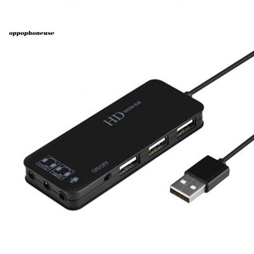 【OPHE】Adapter 7.1 kênh 3 cổng USB mở rộng kết nối âm thanh/mic cho PC Laptop