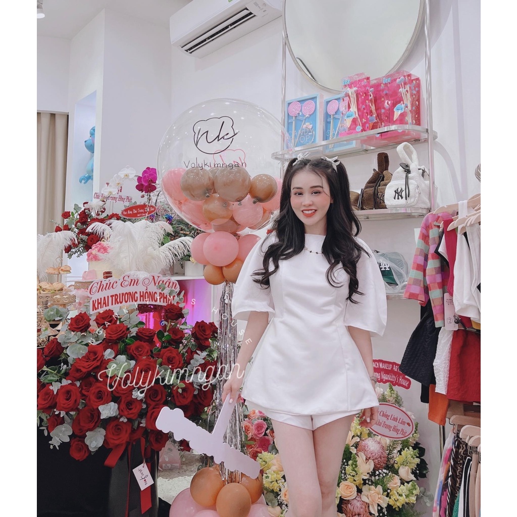 Set Tafta Tay Phồng Trơn