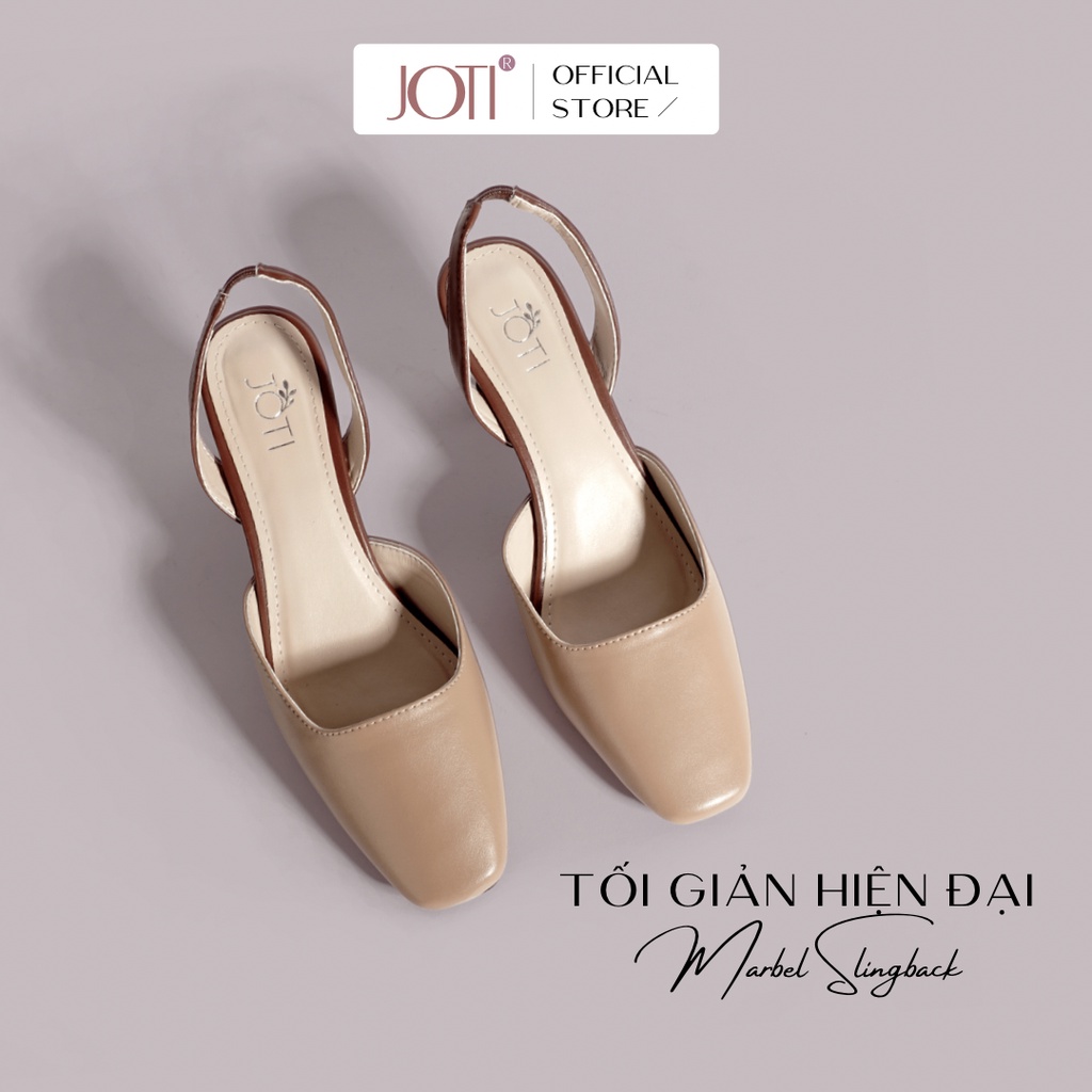 Giày Cao Gót Nữ JOTI Mabel 3301VN5 - Mũi Vuông Hở Gót Đế Trụ Cao 5cm Da Mờ - Mang Công Sở Dự Tiệc