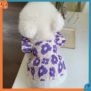 Quần áo thú cưng cho chó Mùa hè Phong cách mới Váy ren hoa nhỏ Teddy Bichon Cat Vest
