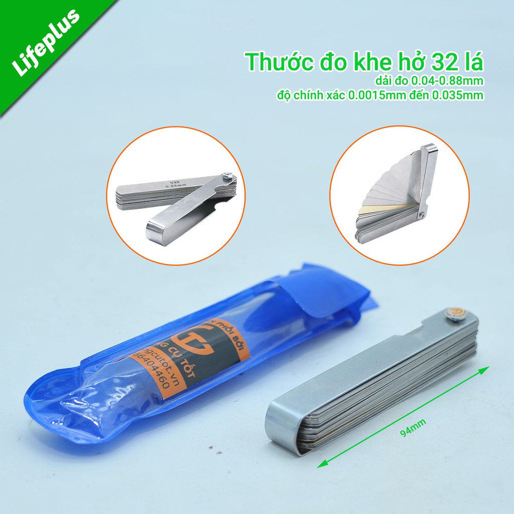 Thước lá đo khe hở 32 chi tiết 0.04-0.08mm thép lò xo