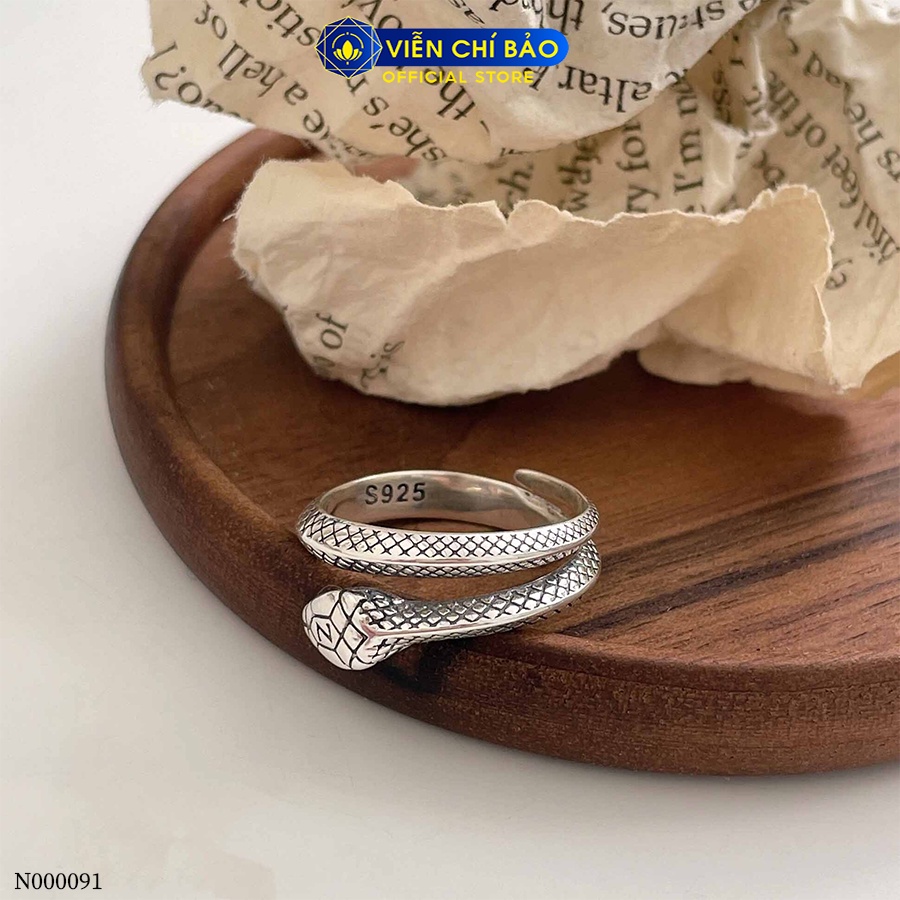 Nhẫn bạc nữ mãng xà chất liệu bạc 925 thời trang phụ kiện trang sức Viễn Chí Bảo N000091