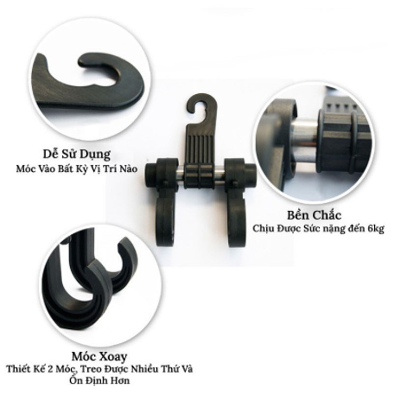 Móc 2S treo đồ sau ghế ô tô xe hơi tiện lợi