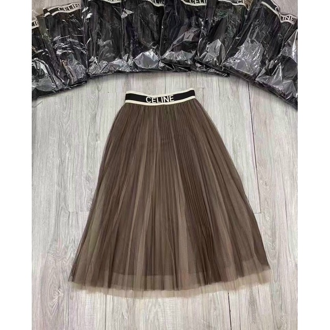 Chân váy lưới dáng cài cạp chữ hàng QC, Chân váy dáng dài xếp ly CV3310 - NhiNhi Shop | BigBuy360 - bigbuy360.vn