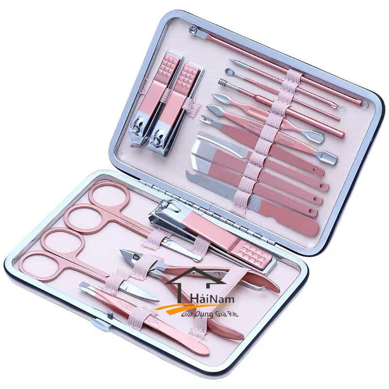 (FREESHIP) BỘ KÌM BẤM MÓNG TAY 18 CHI TIẾT HỒNG SIÊU CUTEE