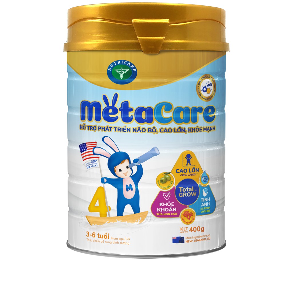 Sữa Bột MetaCare Gold 2+ 900g 🍁dành cho bé 2-10 tuổi🍁mẫu mới. Meta Care