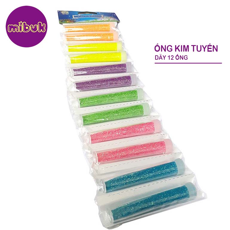 Kim tuyến trang trí dây 12 ống màu/dạ quang/hình