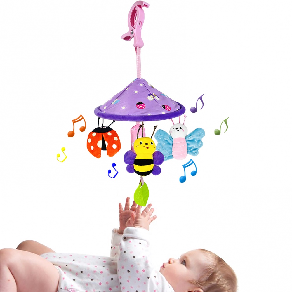 Đồ Chơi Nhồi Bông Treo Xe Đẩy Chủ Đề Động Vật Cho Bé 0-6 Tháng Tuổi