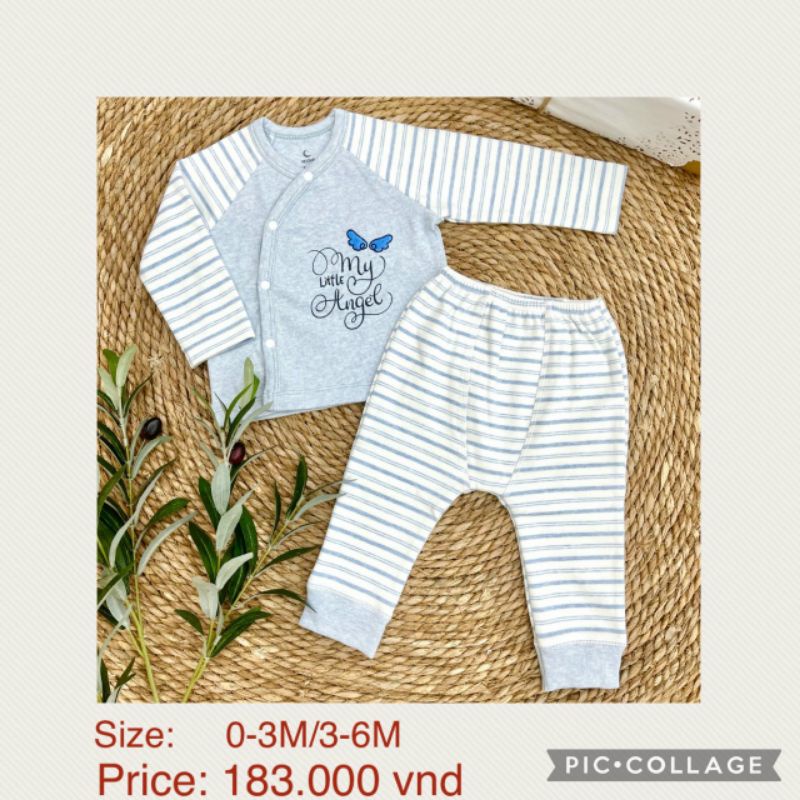 Moon -  Bộ dài tay Moon nỉ mềm ấm cho bé 3-7kg