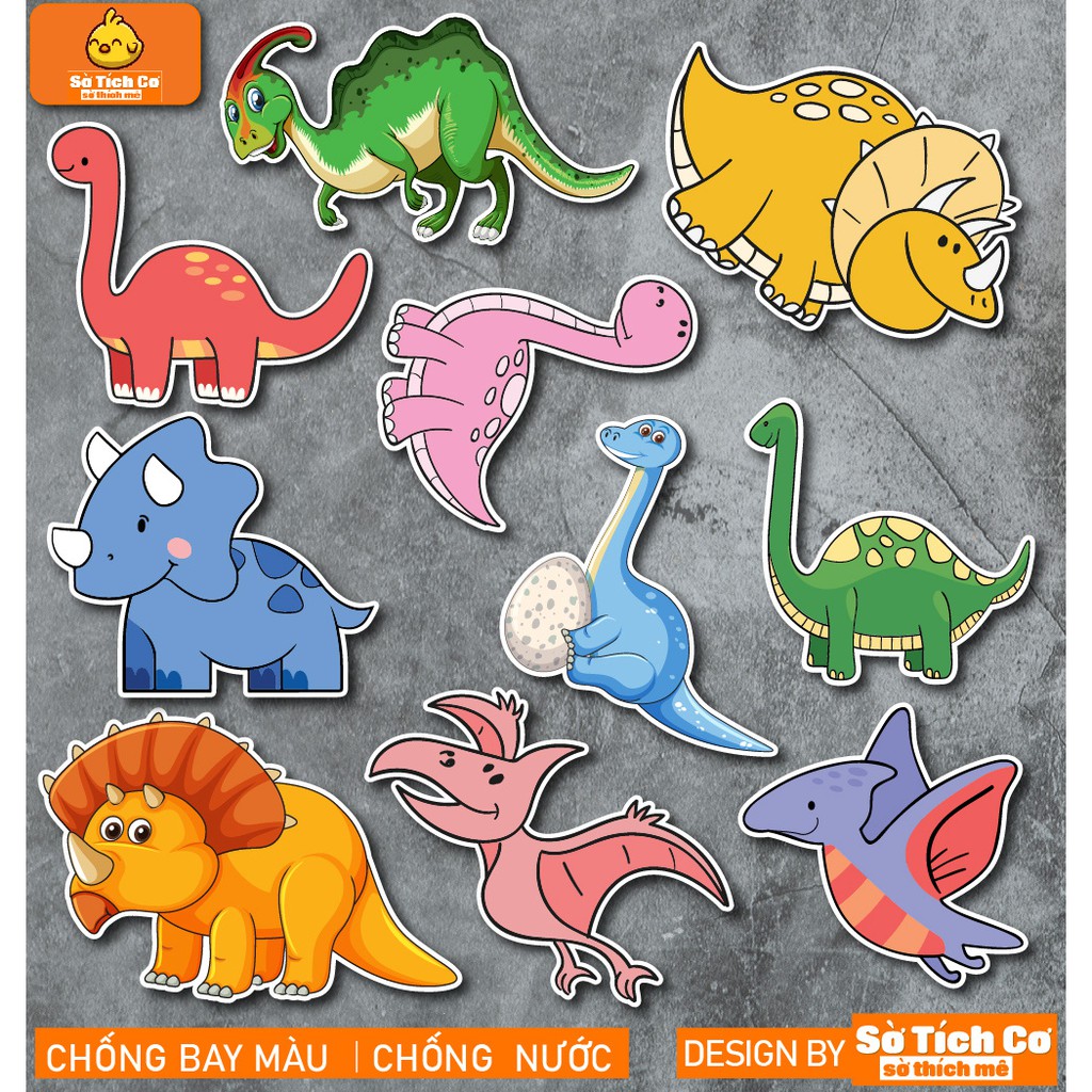 Khủng Long dán điện thoại, laptop, mũ bảo hiểm, guitar, vali MSP: A13