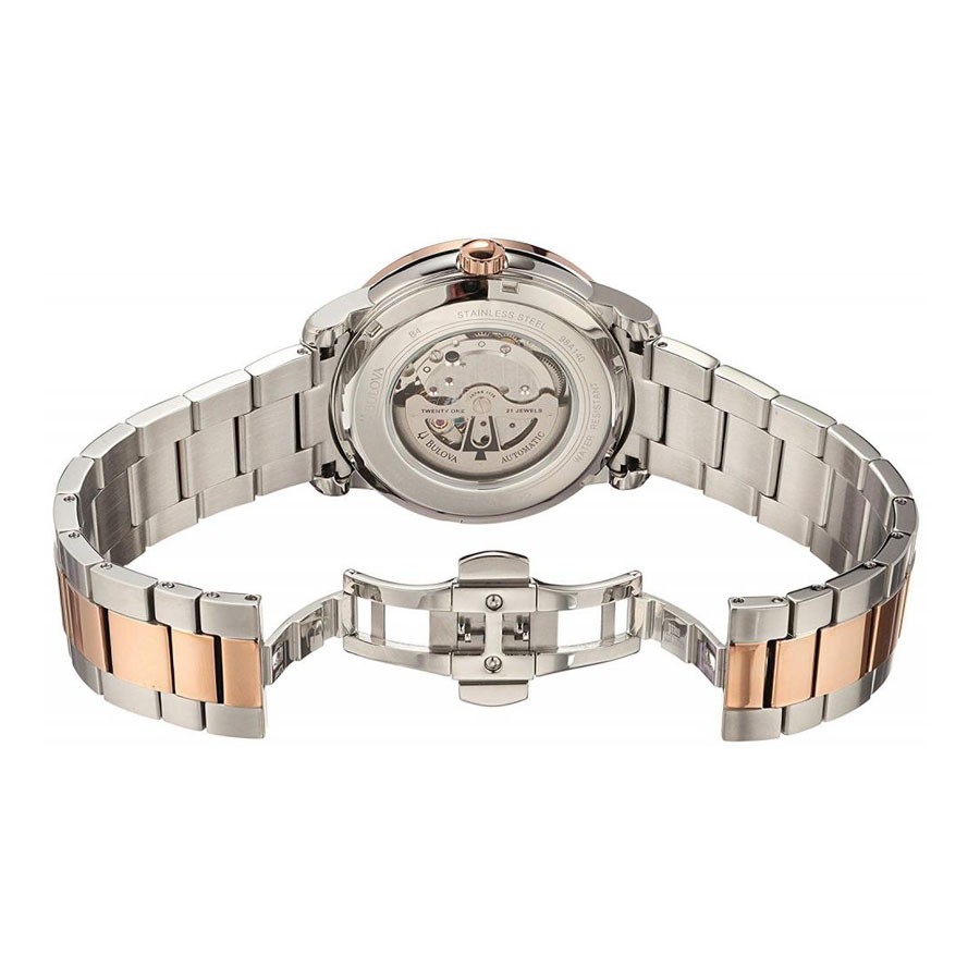 Đồng Hồ Bulova Nam Dây Kim Loại Máy Cơ-Automatic 98A140 - Mặt Nâu (45mm)
