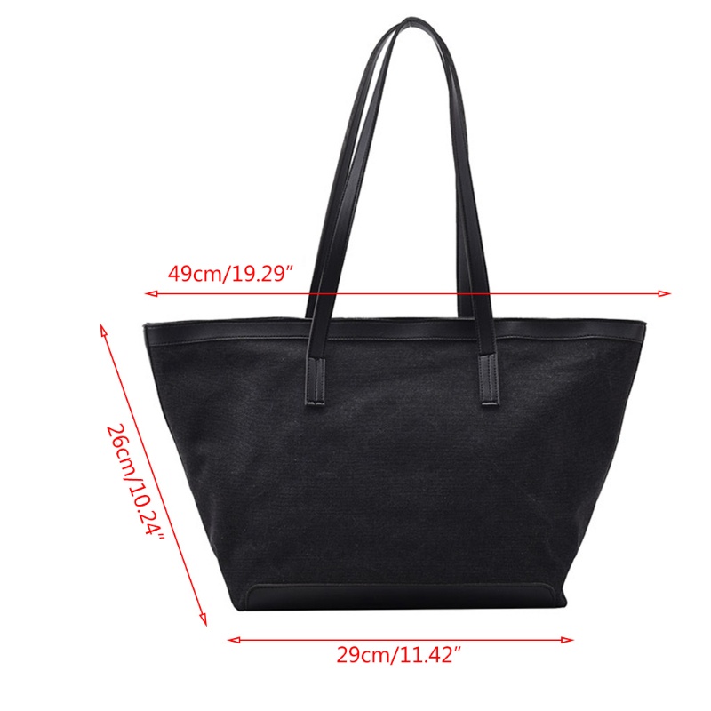 Túi vải Cỡ Lớn Màu Trơn Phong Cách Vintage Cho Nữ