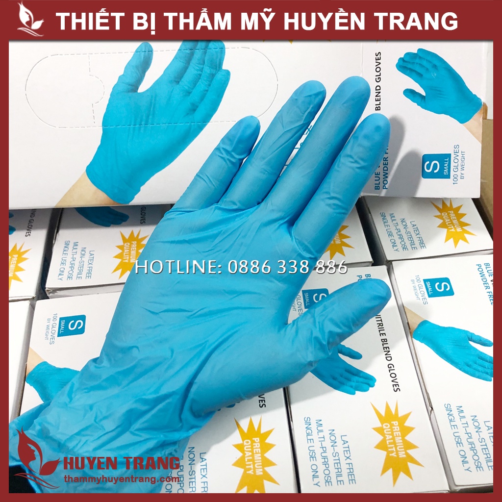 Găng Tay Cao Su Y Tế Có Bột/ Không Bột Size S/M/L LATEX / GLOVES Hộp 100 Chiếc Bao Tay - Thẩm Mỹ Huyền Trang