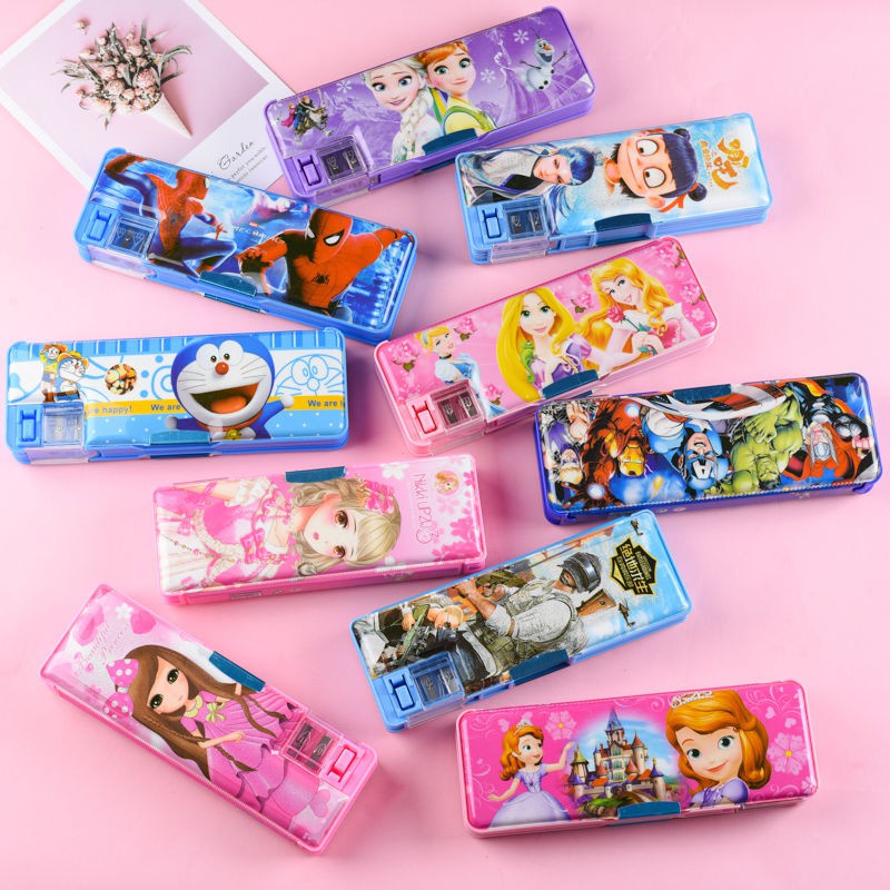 SET Dụng cụ học tập 5 MÓN cho bé: ( hộp bút+bút chì+thước kẻ +gọt+tẩy)