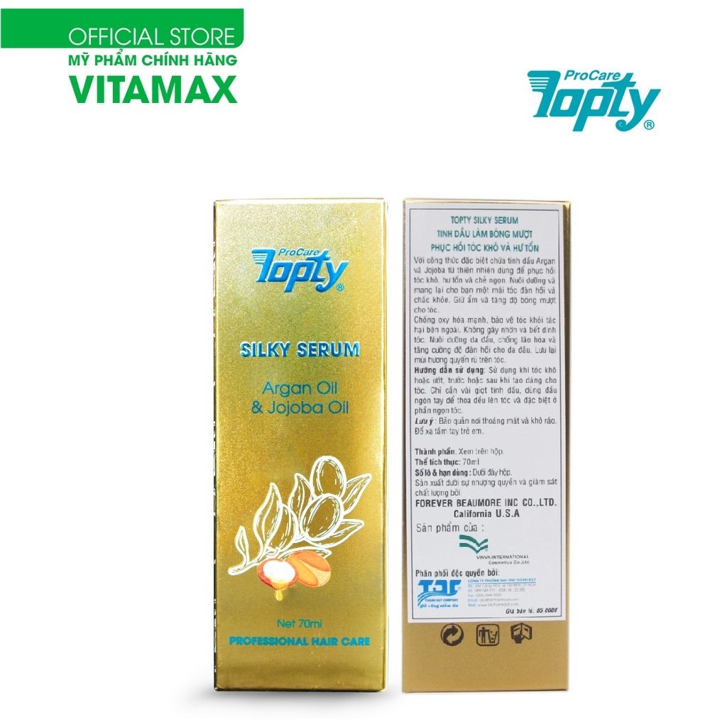 [CHÍNH HÃNG] TINH DẦU DƯỠNG TÓC THIÊN NHIÊN TOPTY 70ml