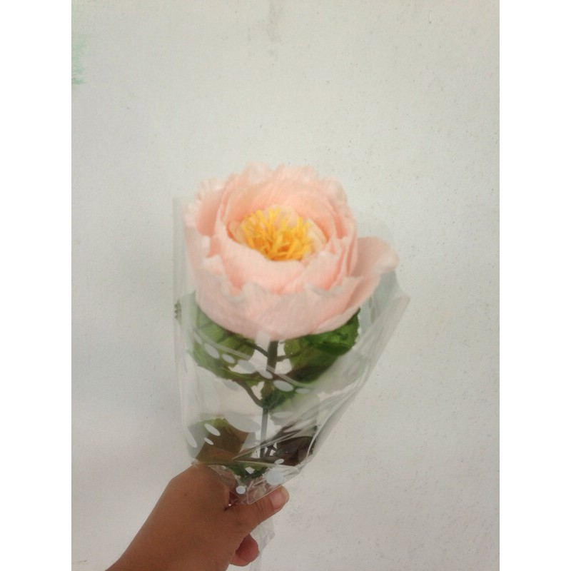 cành hoa hồng nhiều màu cánh ghép bằng giấy nhún