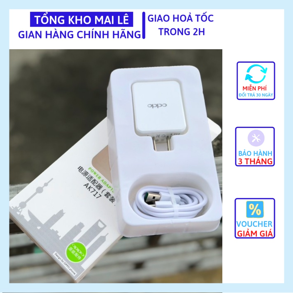 Bộ Sạc OPPO AK717 5V-2A Cho Oppo R5,Mirror 3, Mirror 5, , R5, R7, R7 Plus, R7 Lite, F1, F1 Plus, R9, R9 Plus