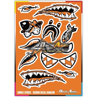 Tem Logo Sticker Cá Mập Siêu Dễ Thương