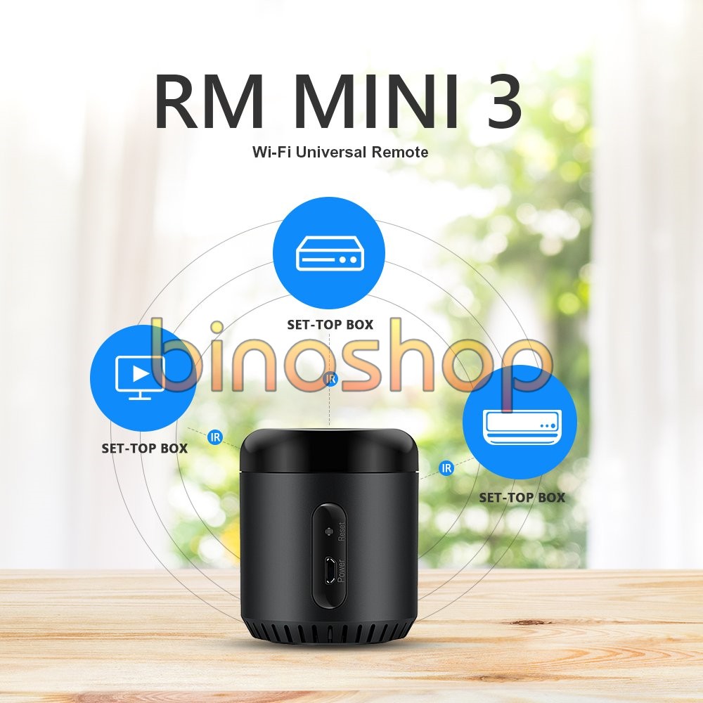 Điều Khiển Hồng Ngoại Thông Minh Broadlink RM Mini 3 (hỗ trợ Alexa, Google Voice) - Điều khiển thông minh Broadlink Rm M