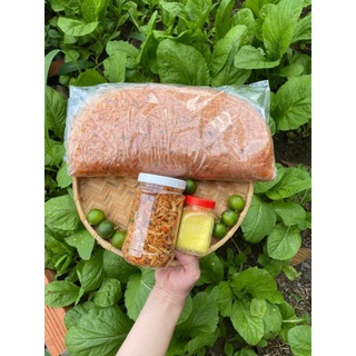 Combo 500gr bánh tráng dẻo tôm/dẻo ớt + hủ muối tép hành phi + hủ bơ vàng