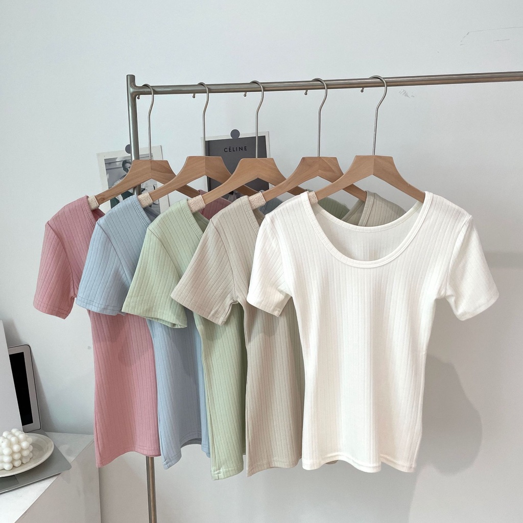 Áo Thun Cotton Tay Ngắn Cổ Tròn Kẻ Sọc Ngang Nhiều Màu Sắc Phong Cách Mới 2022 Cho Bé