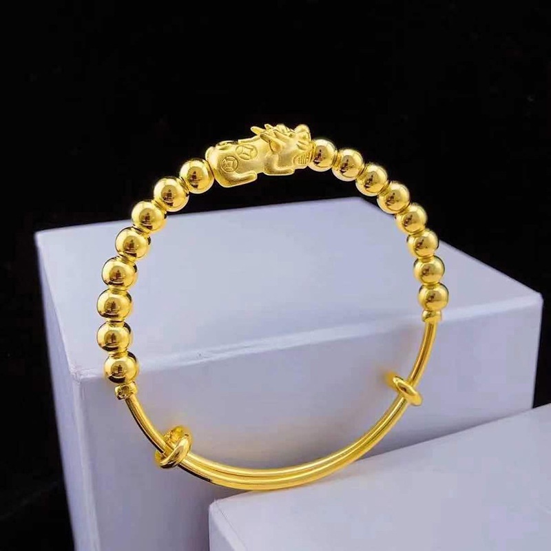 Vòng Đeo Tay May Mắn Mạ Vàng 916 Pixiu Dành Cho Nữ