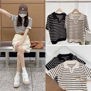 [Ảnh thật] ÁO POLO CROPTOP CỔ V LEN