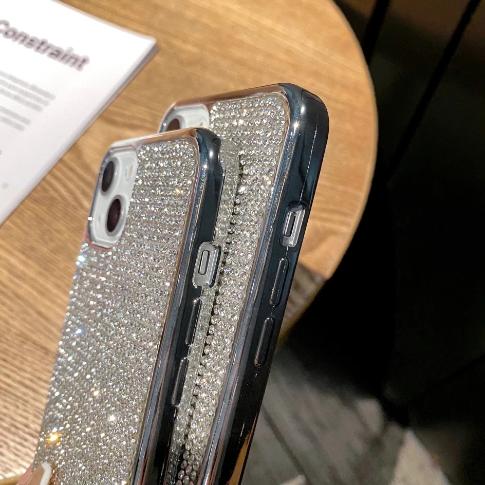 Ốp Điện Thoại Silicon Mềm Đính Đá Kim Cương Lấp Lánh Sang Trọng Cho iPhone 12 11 13 Pro Max Mini XS XR X 6 6S 7 8 Plus SE2