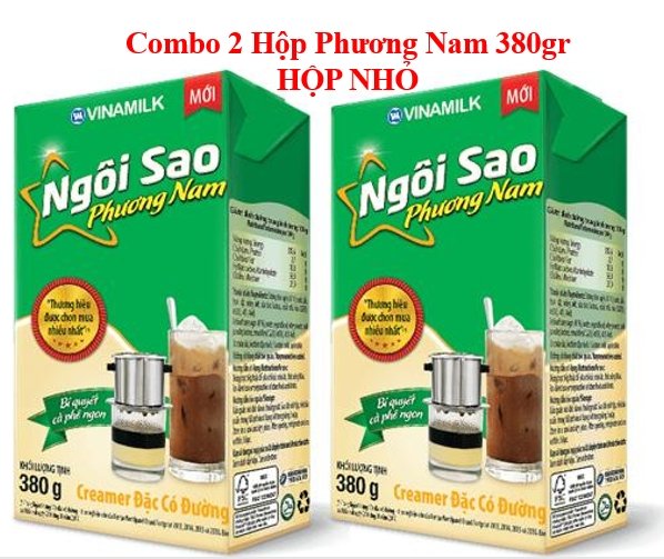 Combo 2 Hộp Sữa Đặc Ngôi Sao Phương Nam Vinamilk - Hộp giấy 380gr Xanh Lá