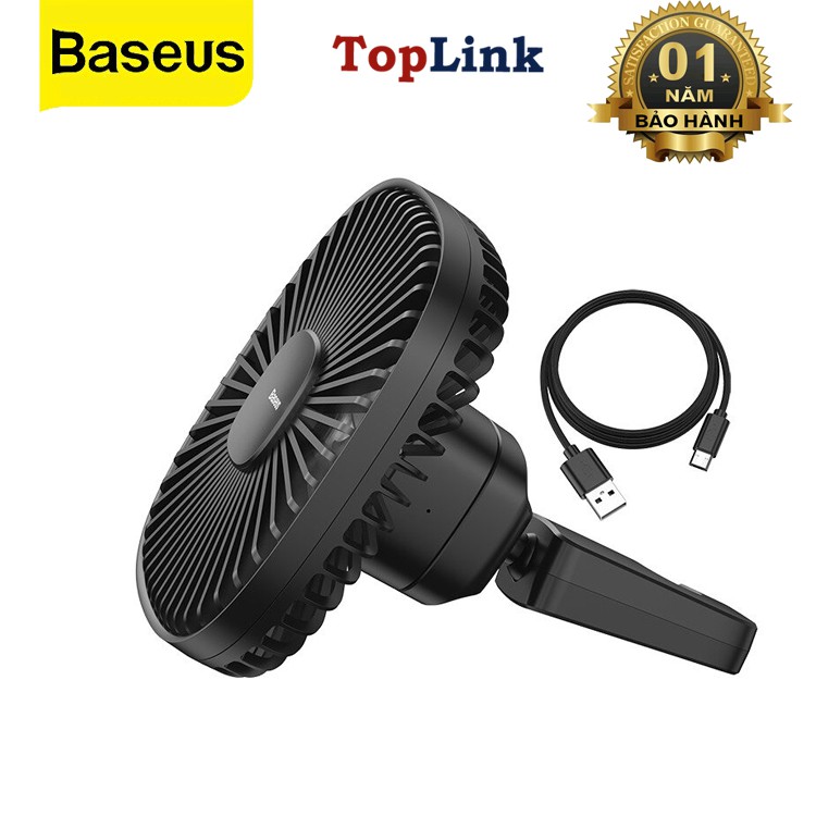 Quạt Mini Tích Điện Cầm Tay Hoặc Gắn Ghế Sau Ô Tô Baseus Natural Wind Magnetic Rear Seat Fan Dung Lượng 1000mah