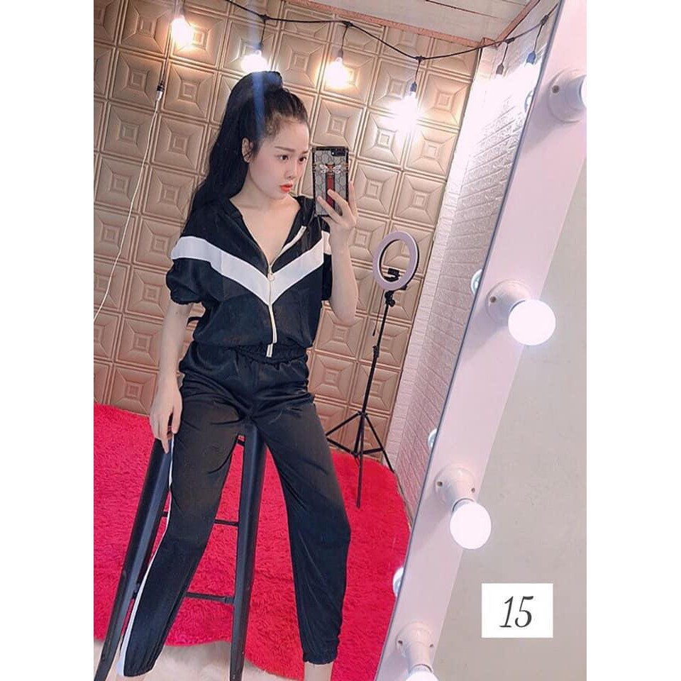 [Ảnh thật tự chụp] Sét bộ phi bóng áo có khóa kéo, sét quần dài áo khoác phi bong dễ thương | BigBuy360 - bigbuy360.vn