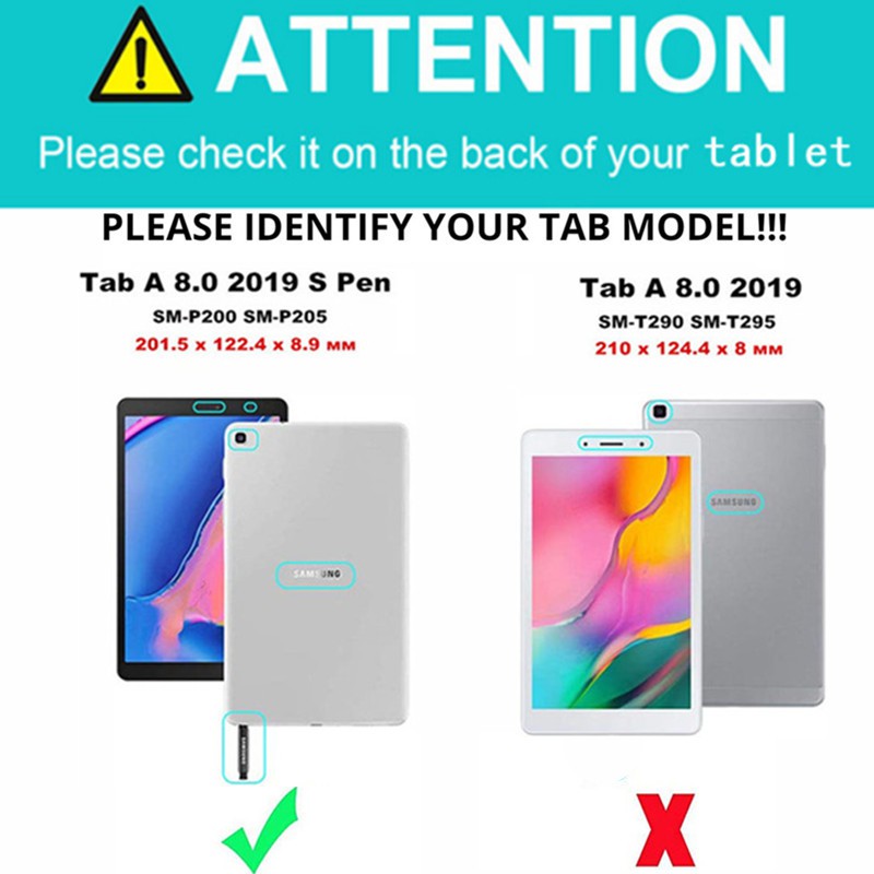 Ốp máy tính bảng có dây đeo đế đứng quay 360 độ kèm bút cảm ứng cho Samsung Galaxy Tab A 2019 8.0