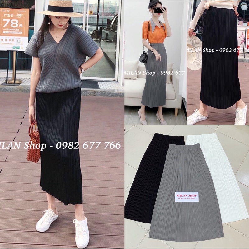 Chân váy dài midi 90cm -95cm Quảng Châu