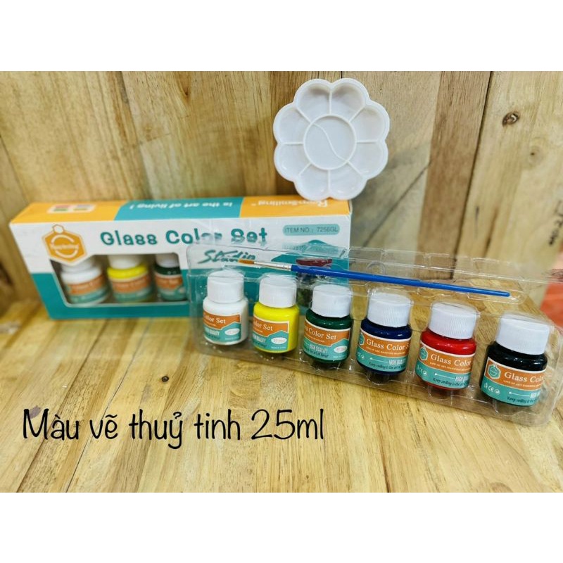 Bộ 12 màu glass 12ml của Memory, màu vẽ kính chất lượng cao