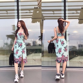 ĐẦM HOA 2 DÂY LỤA NHẬP XỊN XÒ DÃ MAN nhà MÓM STORE đây ạ