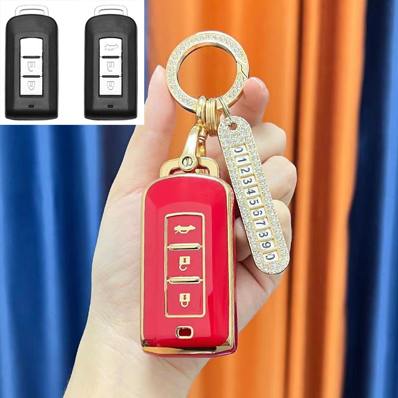 Vỏ Da Bảo Vệ Chìa Khóa Điều Khiển Từ Xa Cho Xe Hơi Mitsubishi Triton / Outlander / ASX / Xpander / Mirage / Attrage