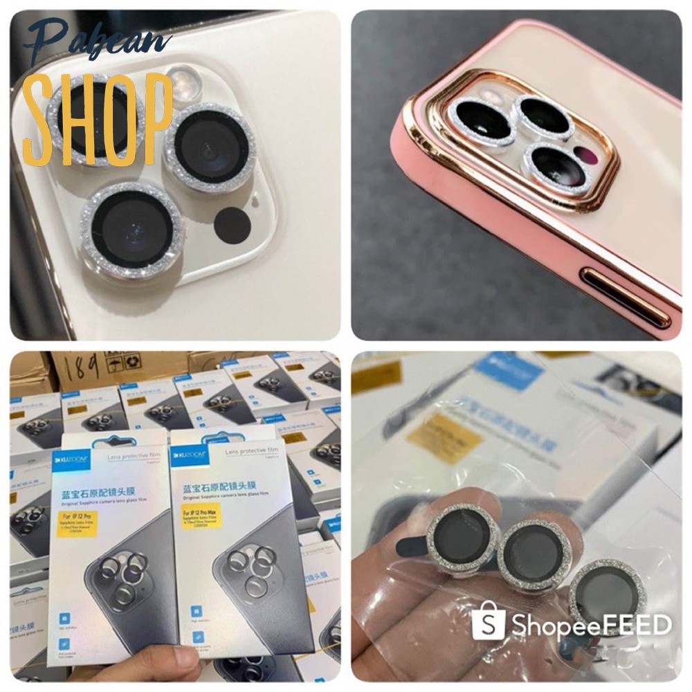 Dán bảo vệ mắt camera viền kim cương chính hãng Kuzoom cho iphone đủ mã
