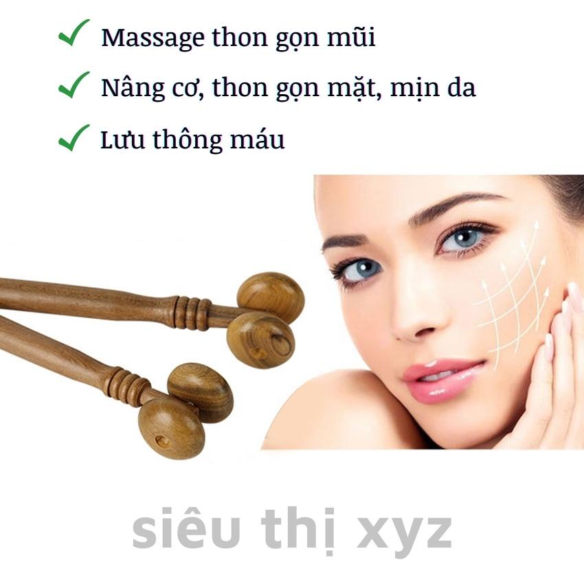 Cây Lăn Massage Mặt, Mũi Bằng Gỗ, Thanh Lăn Mặt Bằng Gỗ Thơm Tự Nhiên Giúp Mát Xa Mặt, Mũi Và Cơ Thể Tiện Dụng - Y98