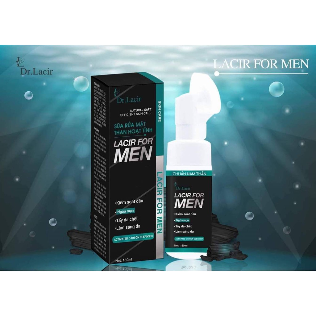 Sữa Rửa Mặt Nam Drlacir, Lacir For Men ,chai 150ml,chăm sóc da,Giúp làm sạch da mặt,kiềm dầu