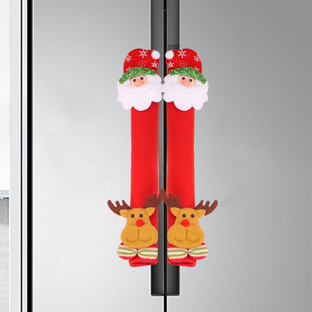 YIYU Set 4 Vỏ Bọc Tay Nắm Cửa Chống Tĩnh Điện Trang Trí Nhà Ở Hình Ông Già Noel